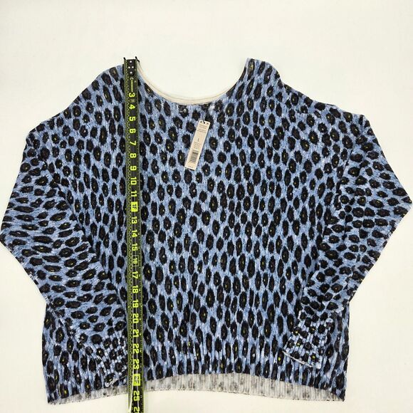Nic Zoe Pebble Blues Knit Sweater Top Womens Size Large Leopard Fall Winter Soft - Picture 5 of 8